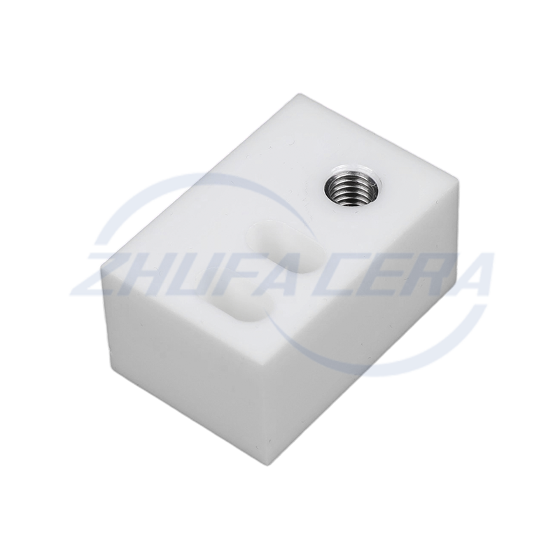 ধাতু থ্রেডেড আস্তরণের সঙ্গে জিরকোনিয়া সিরামিক পজিশনিং ব্লক